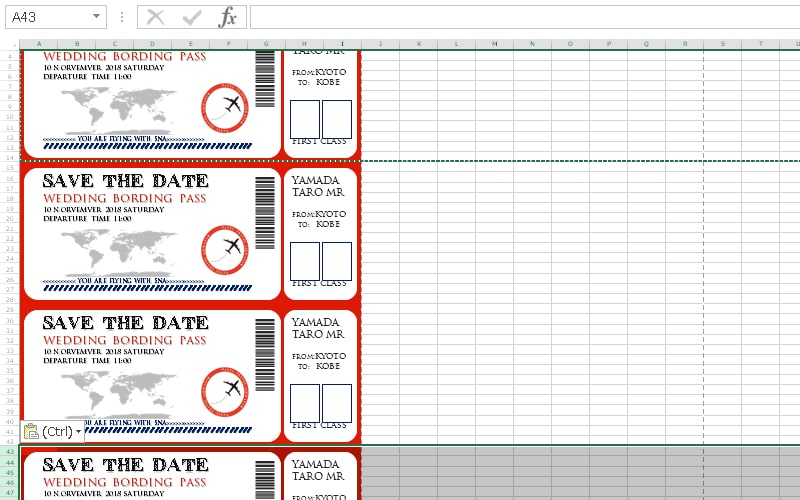 結婚式ペーパーアイテム制作記録航空券風招待状を手作りしました1weekぐらし