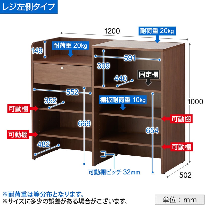 汎用性のあるサービスカウンターの３種類の作図事例図面屋.com 店舗設計詳細図「虎の巻」