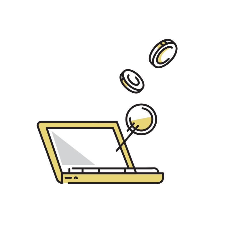 投資 ノートパソコン：イラスト無料