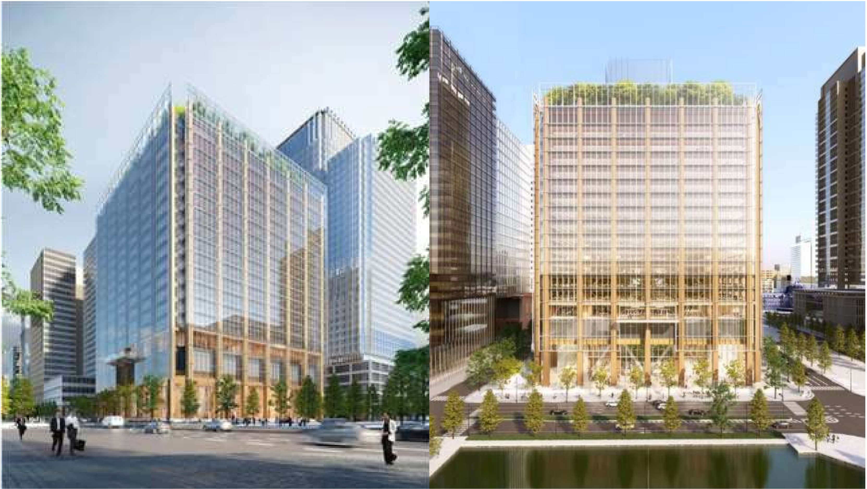 東京海上日動ビル」の建て替え 地上19階、高さ約100m、延床面積約125,000㎡の世界最大規模の木造ハイブリッド構造による超高層オフィスビルに！:東京・大阪 都心上空ヘリコプター遊覧飛行