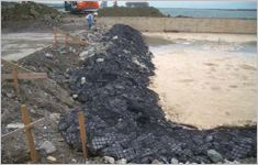 ナカダ産業E-ユニット 袋型根固め工法用袋材 袋詰玉石工 根固めネット の工事事例