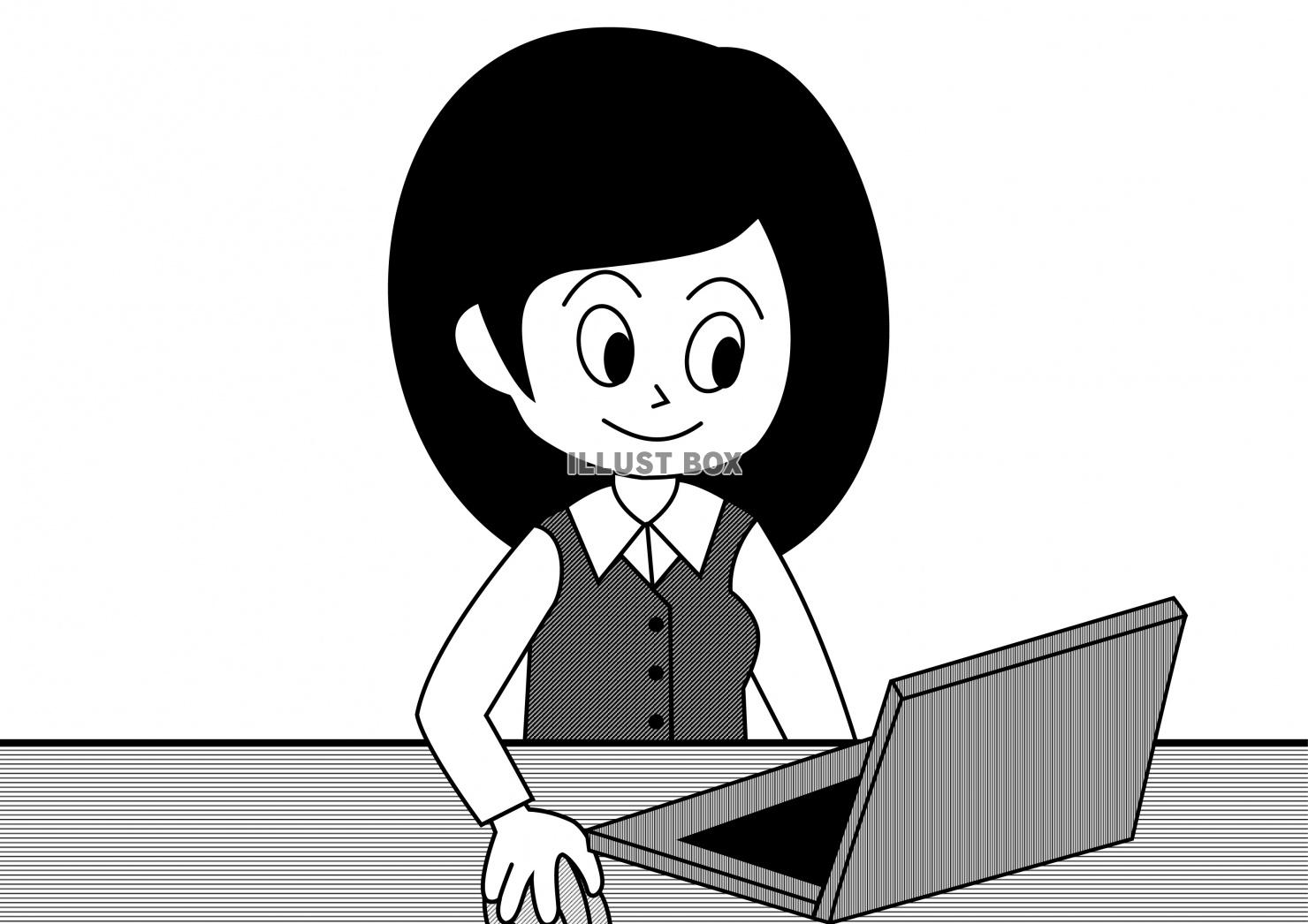 会社無料のAi・PNG白黒シルエットイラスト