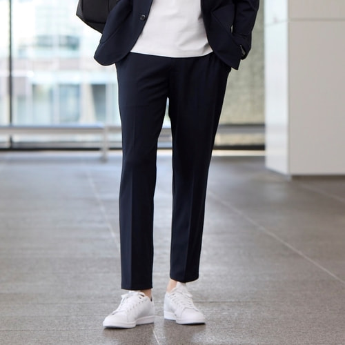 美品 薄手 ネイビースラックス ビジネス INTERMEZZO 日本製 - メルカリ