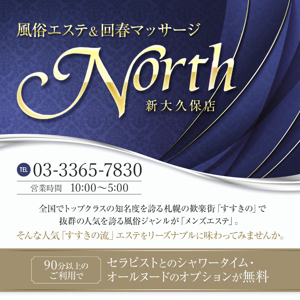 メンズエステNORTH 新大久保店(メンズエステノースシンオオクボテン)の風俗求人情報｜新大久保・大久保 メンズエステ