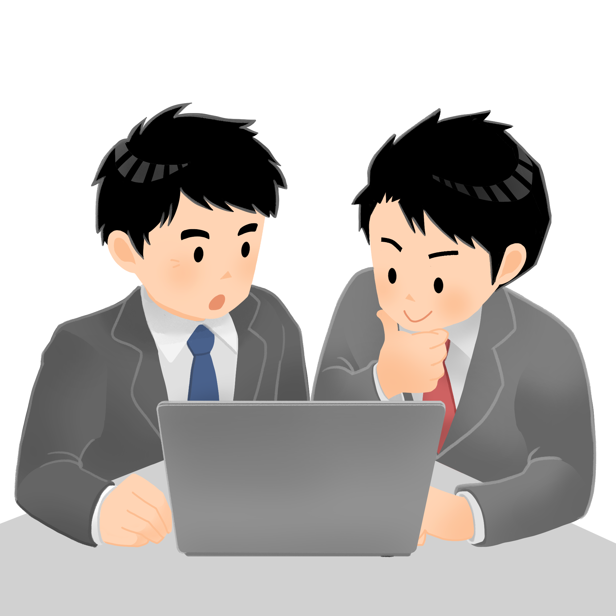 フリーイラスト交渉中の二人のビジネスマンパブリックドメインQ：著作権フリー画像素材集