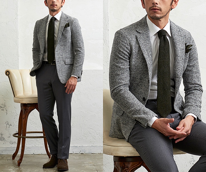 グレージャケット×ネイビーパンツのジャケパンスタイル – メンズファッションスクール MFS