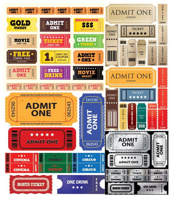 イベントのビンテージ チケット テンプレート セットのイラスト素材・ベクター Image 84004327
