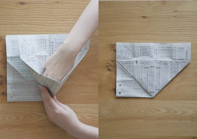 簡単に作れるチラシ折り畳みゴミ箱の作り方