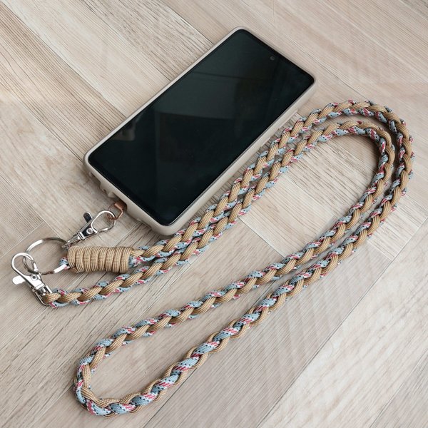 現品限りいろんな編み方パラコードショルダーストラップスマホ・バッグ・他多用途使用可能