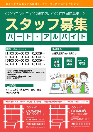アルバイト・パート募集チラシ・ポスターの簡単＆効果的な作り方インスピ