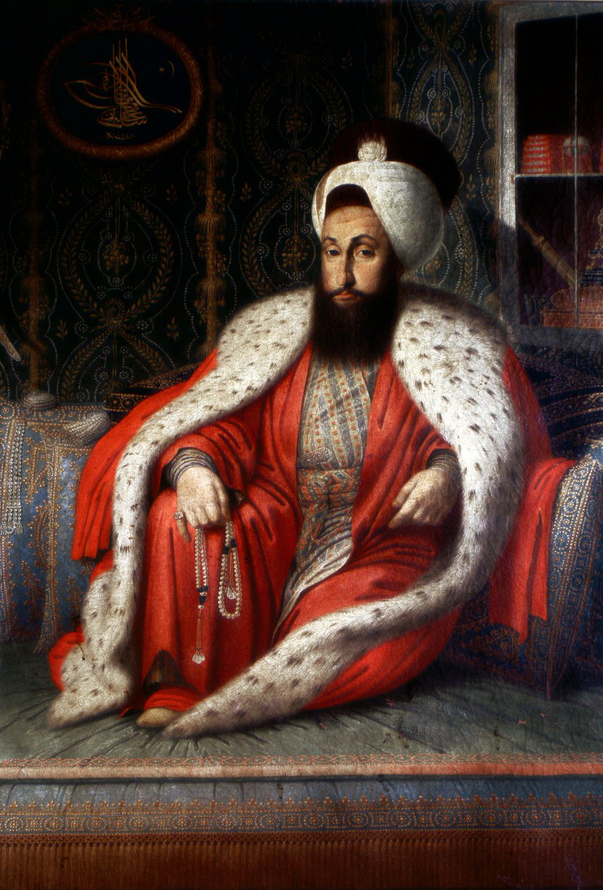 スルタン、ソリマン スレイマン 1世 1494-1566 の肖像 オスマン帝国18世紀のエングレーヴィング。個人蔵