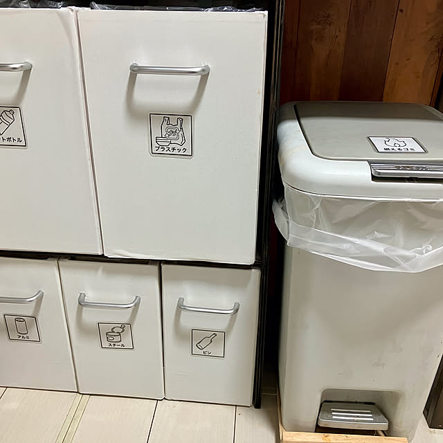 100均 ゴミ分別ステッカーの商品を使ったおしゃれなインテリア実例RoomClip ルームクリップ