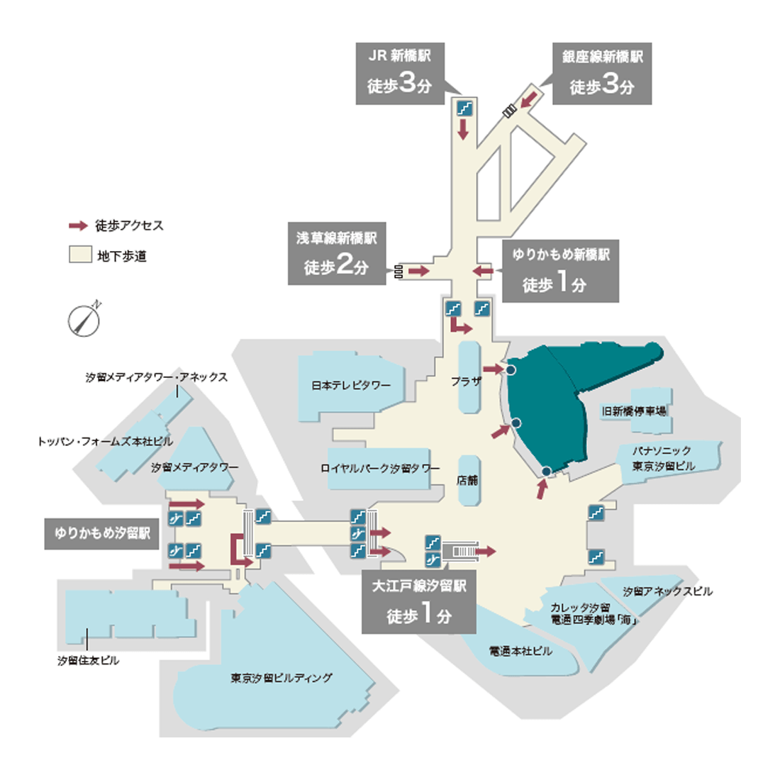 ２月の汐留：日本テレビタワーと大階段・大屋根広場 ＰＡＲＴ２ - 緑の、東京ブログ