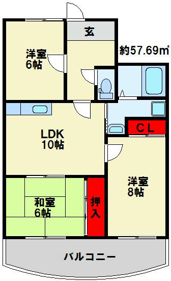 SUUMO】エヴァーグリーンＱ(いい部屋ネット小倉中央店(株)不動産のデパートひろた提供)／福岡県北九州市小倉北区大田町／旦過駅の賃貸・部屋探し情報（100414355908）  | 賃貸マンション・賃貸アパート