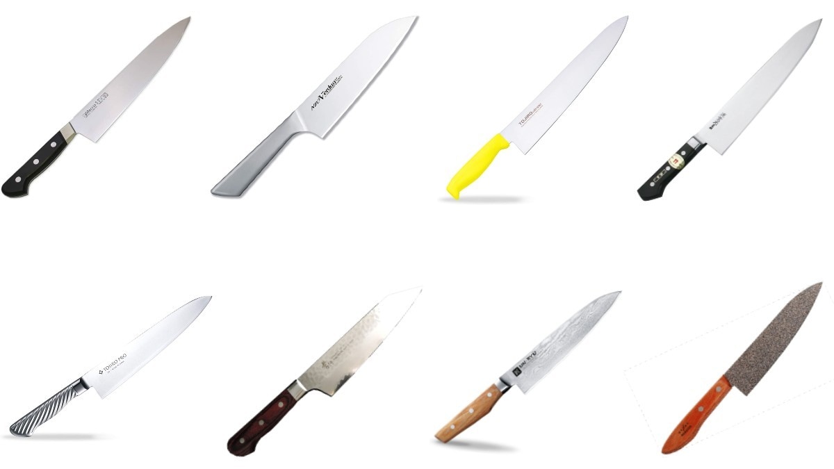 ☆新品☆ハイカーボンステンレス刃物鋼牛刀包丁240mm口金付本通し仕様