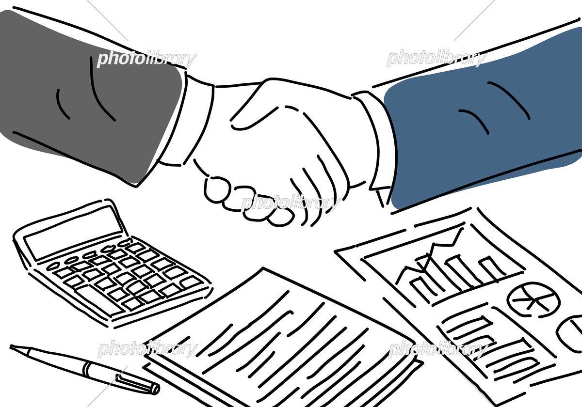 商談成立するビジネスマンのイラスト素材291174238- イメージマート