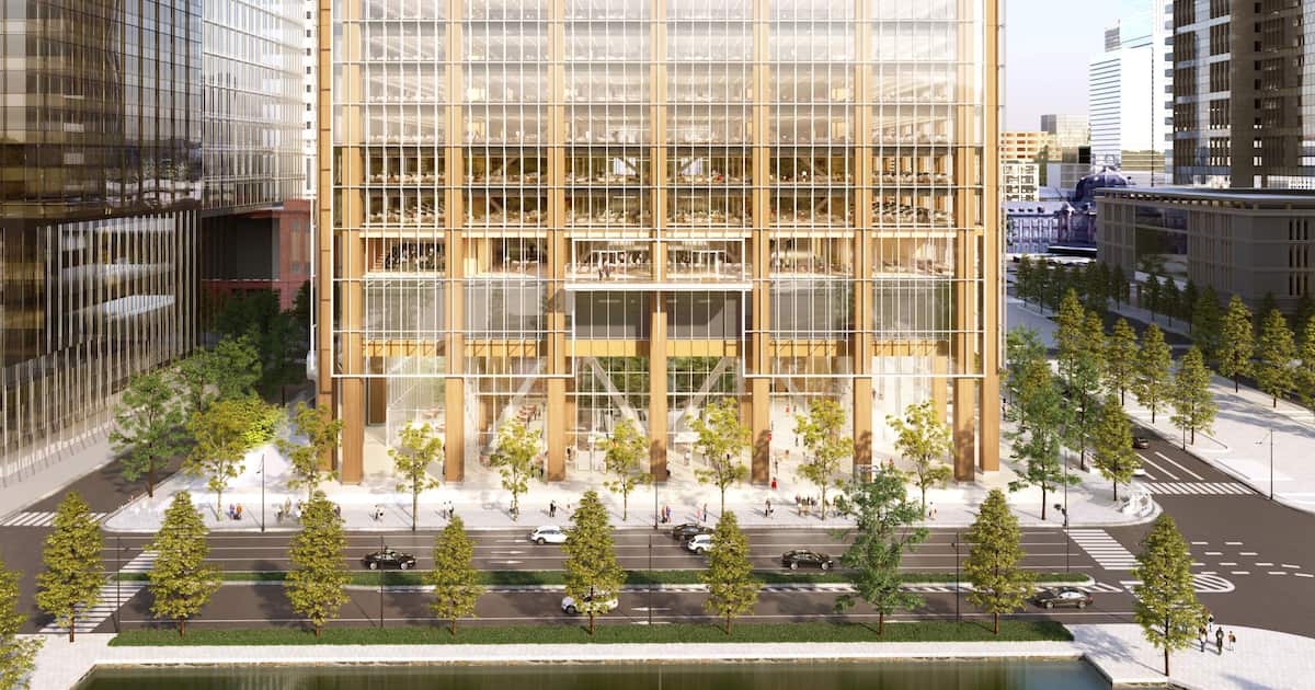 丸の内の赤い25階建てビル「東京海上日動ビル」の解体状況！跡地には国産木材を使った高さ100mの超高層ビルを建設へ 2024.1.27:超高層マンション・超高層ビル