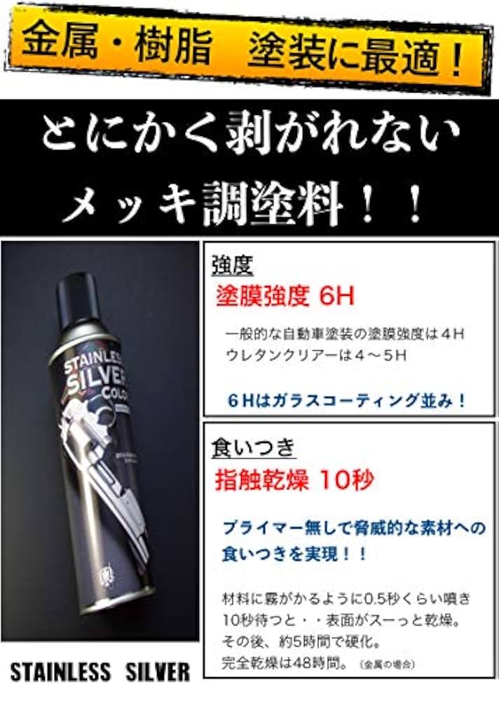 トラックパーツ塗装に最適！とにかく剥がれない スプレー 塗料４色 メッキ調 チタン調