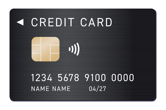 タッチ決済マーク付きのクレジットカード：イラスト無料