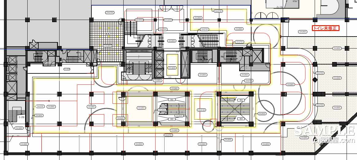 建具図_028 汎用性のあるトイレブース木製建具の作図事例図面屋.com 店舗設計詳細図「虎の巻」