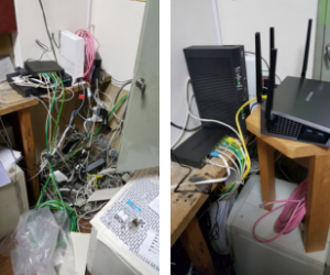 事務所の床配線を整理しました。岡崎市の電気工事は はらでんレスキュー 原田電工社