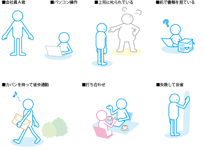 ビジネスマンとビジネスウーマンのピクトグラムのイラスト素材83382413- PIXTA