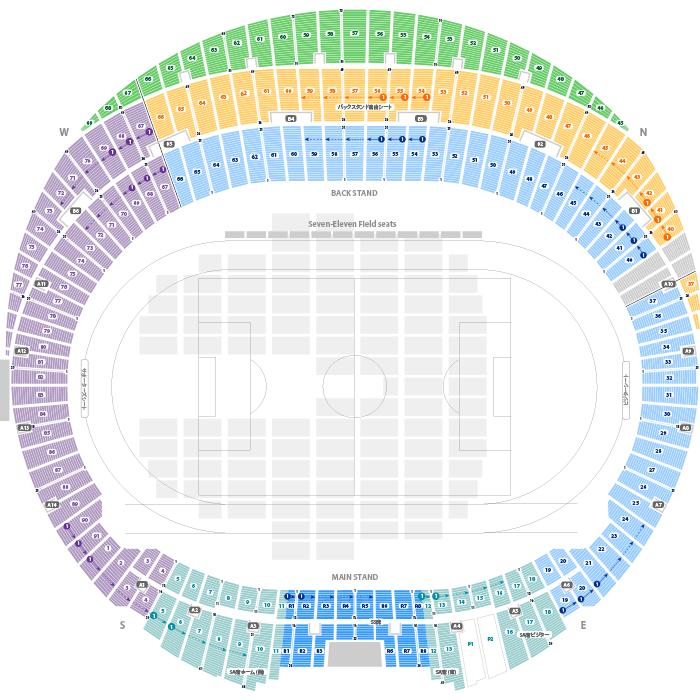 座席案内エディオンピースウイング広島:EDION PEACE WING HIROSHIMA