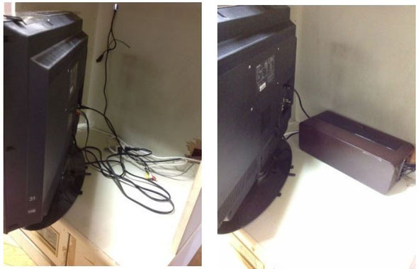 山崎実業・ダイソー 掃除しにくい！配線でぐちゃぐちゃな「カオスなテレビ裏」大改造！便利に生まれ変わる 1 3- ハピママ*