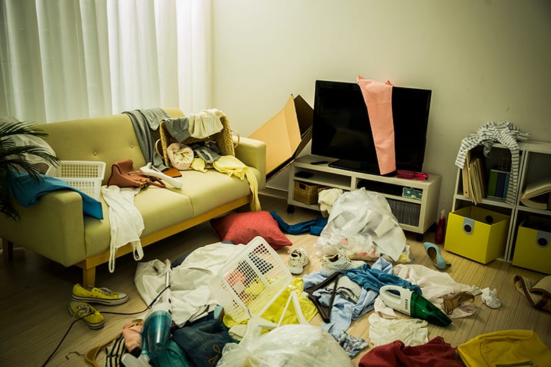 イラストポップのマナーやルールの素材臭いマナーNo16ゴミ屋敷の強烈な臭いのイラスト