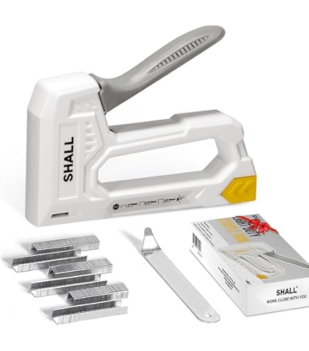 Amazon.co.jp: ハンドタッカー ステープルガン ガンタッカー ホッチキス4種類の替針対応 U字型 ドア型 T字型 I字型合計800個ハンドタッカー ステープルガン 木工用 壁紙 補修 革シート補修 木材裏止め等で対応 紙綴じ作業 DIY 打ち込み強さ調整可能 室内装飾フォト 材料