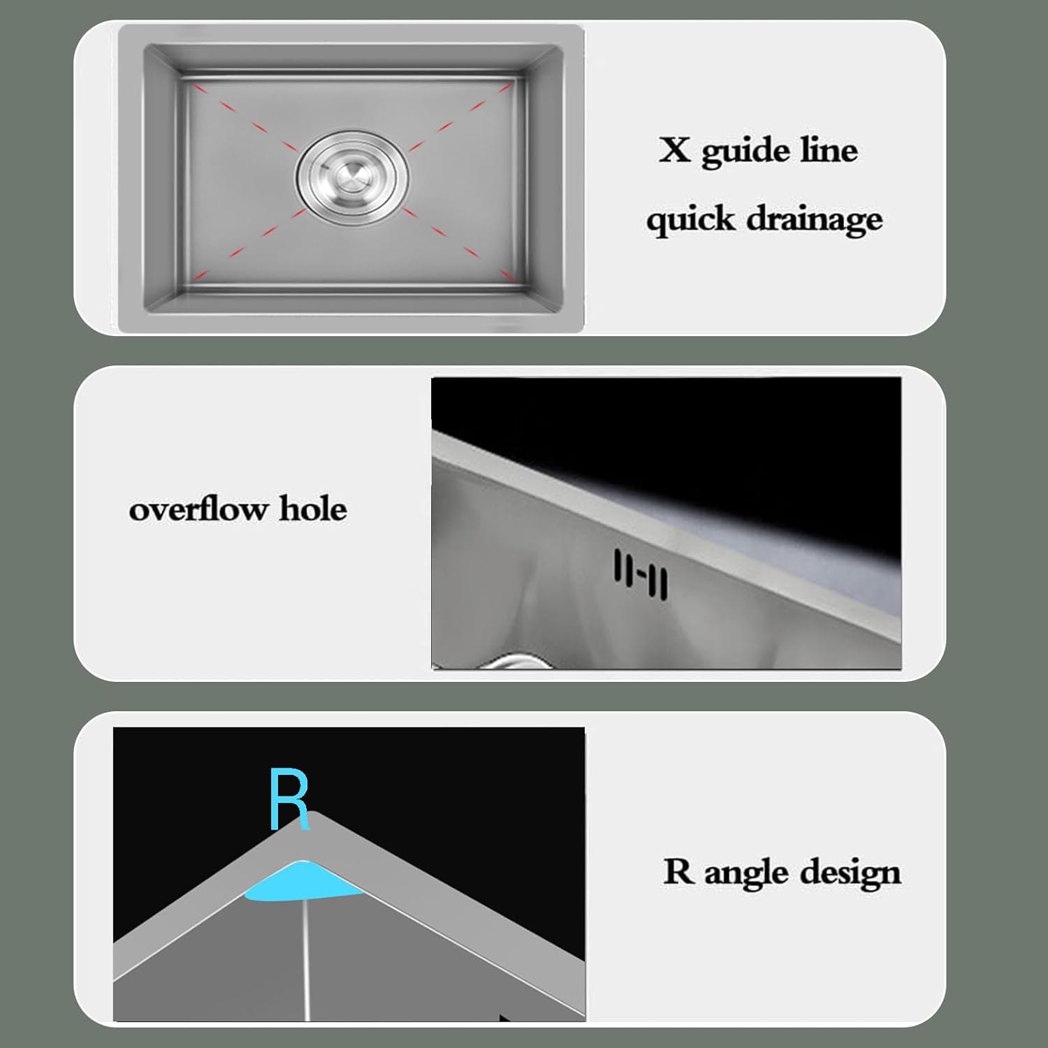 304ステンレス製簡易流し台 壁掛け式キッチンシンク シングルボウルシンク 洗面台 蛇口付き