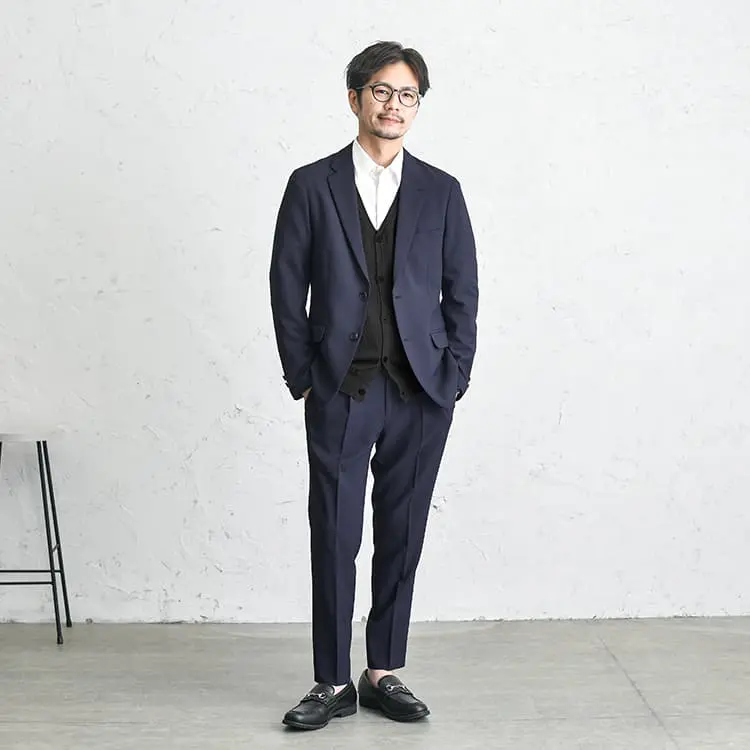 ニット カーディガン 天竺 洗える ウール混 ビジネス カジュアル 春 無地 メンズ セーター ハイゲージニット ATTU UOMO ウォッシャブル秋 冬 ギフト プレゼントスーツスタイルMARUTOMI