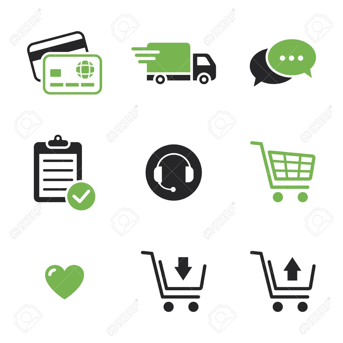 オンラインショップアイコンセットモダンなフラットラインPremiumベクトル素材