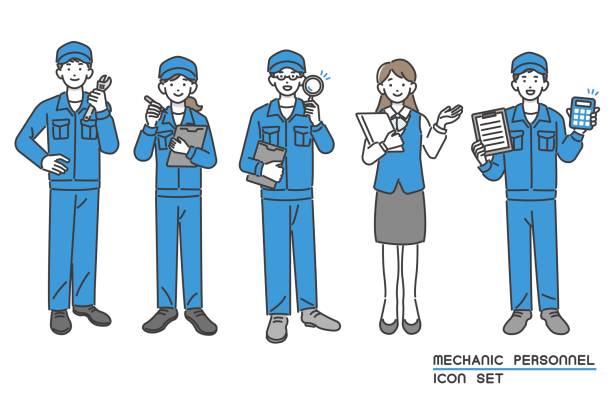 整備士の男性のイラストかわいいフリー素材集 いらすとや