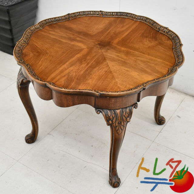 和製ビンテージ 中華風インテリアとも相性抜群! 楕円型の朱塗り座卓 ローテーブル、ヴィンテージR-056027ラフジュ工房