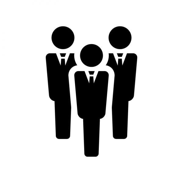 会社の組織図のシルエット無料のAi・PNG白黒シルエットイラスト