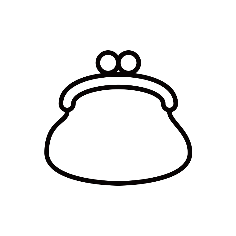 財布無料のAi・PNG白黒シルエットイラスト