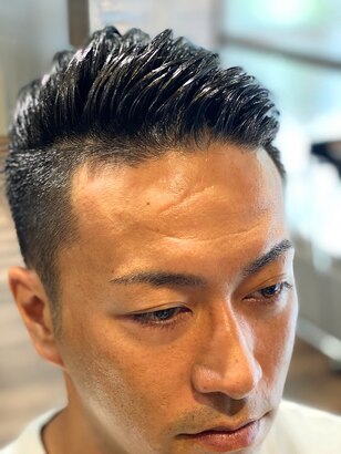 30代40代 ビジネス ソフトモヒカン ベリーショート メンズ 黒髪：L093634363ヘアーアンドグルーミングヨシザワインク HAIR&GROOMING YOSHIZAWA Inc. のヘアスタイルホットペッパービューティ
