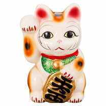 九谷焼 千万両 招き猫 高さ10cm 九谷焼陶幸マルヨネ10号小判招き猫