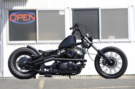 FTR223 MC34 ニュースクールチョッパーボバーファイヤー柄SSタンクフリスコハンドルスカチューンラッドマットブラック＃チョッパー ＃フリスコ＃カスタム