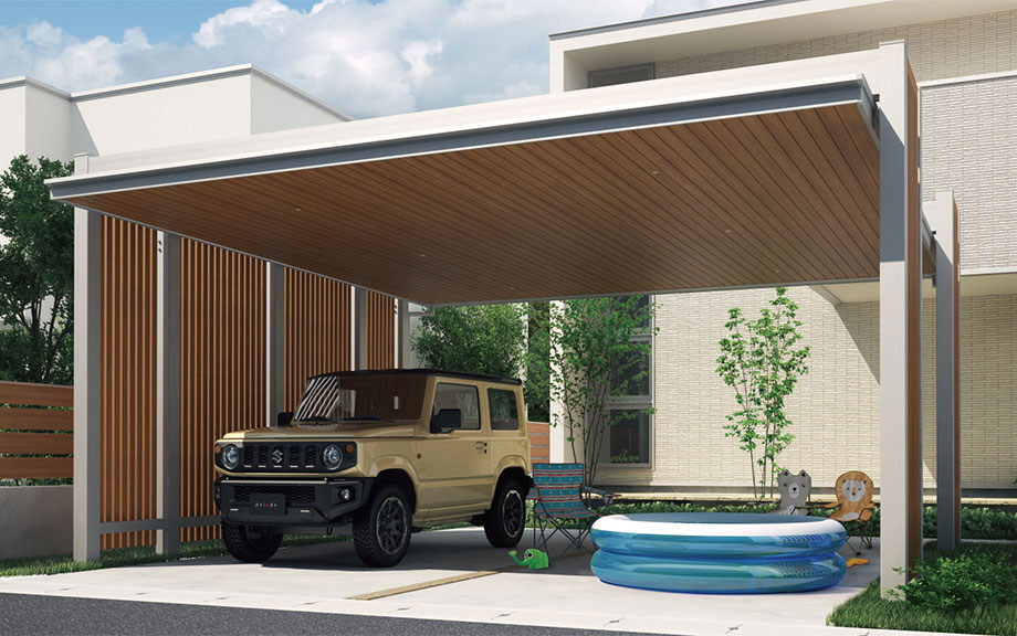 三協アルミG1-R カーポート最強の屋根強度！スチール折板ブログ松本市で外構やガーデンエクステリアならマツモトガイコウにお任せ