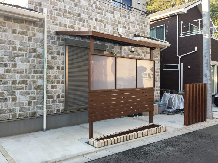 アプローチ延長・屋根付き目隠しフェンス工事！三重県鈴鹿市エクステリア・外構・造園・植木お手入スマイルスペースプランニング