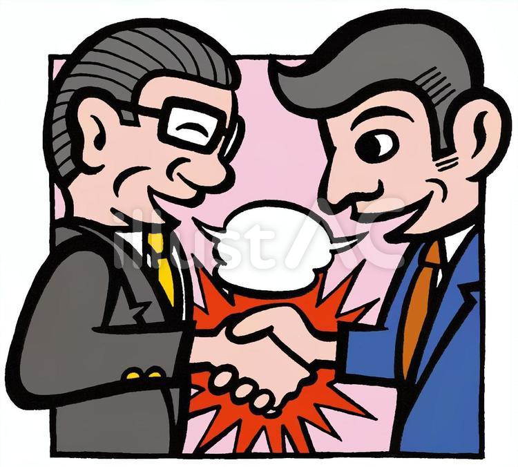 商談で握手をする中年男性23231031 のイラスト素材 - アフロ