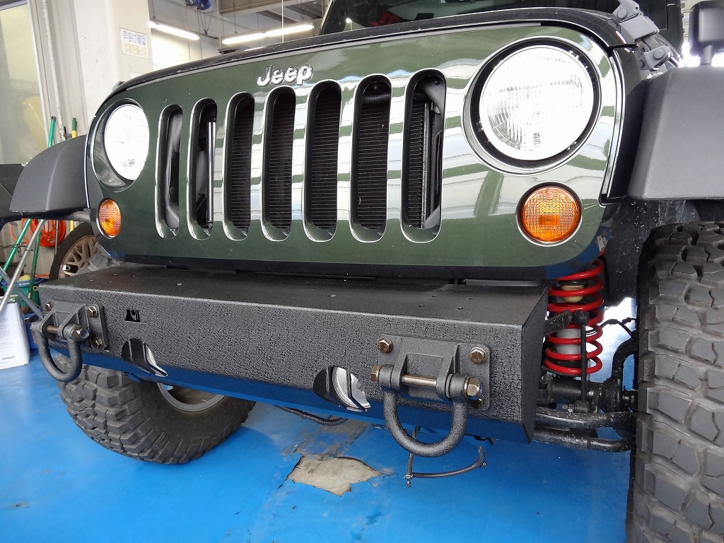 新型クライスラージープラングラー JLラングラー フロントバンパー交換 取替 社外バンパー交換 取り付けグーネットピット