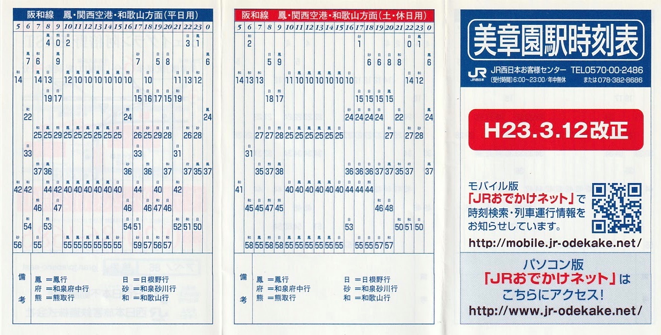 天王寺駅発車時間表 １９５８年１２月改正 提供富士銀行