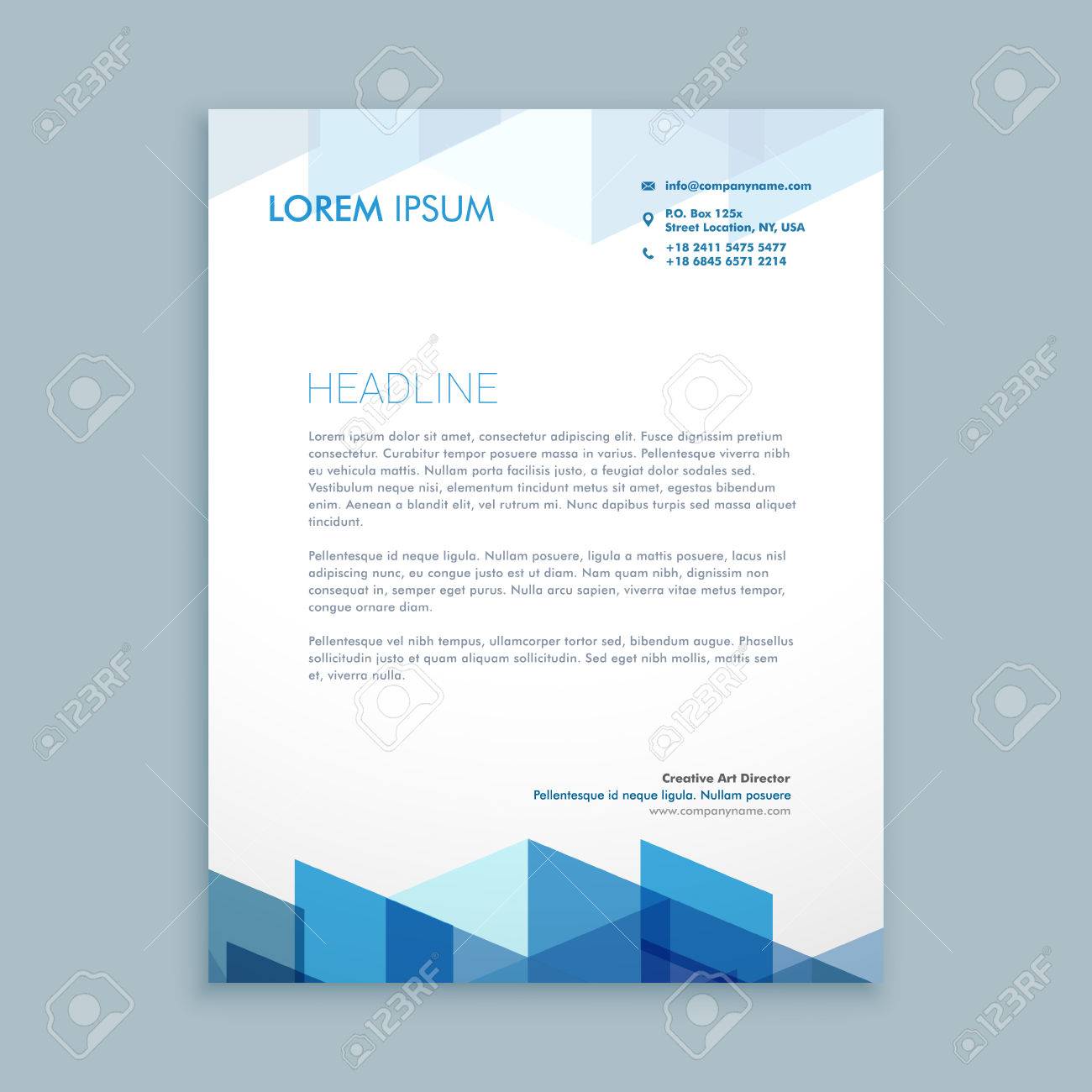 現代の会社のレターヘッドテンプレート無料ベクトルイラストテンプレート素材PSDダウンロード