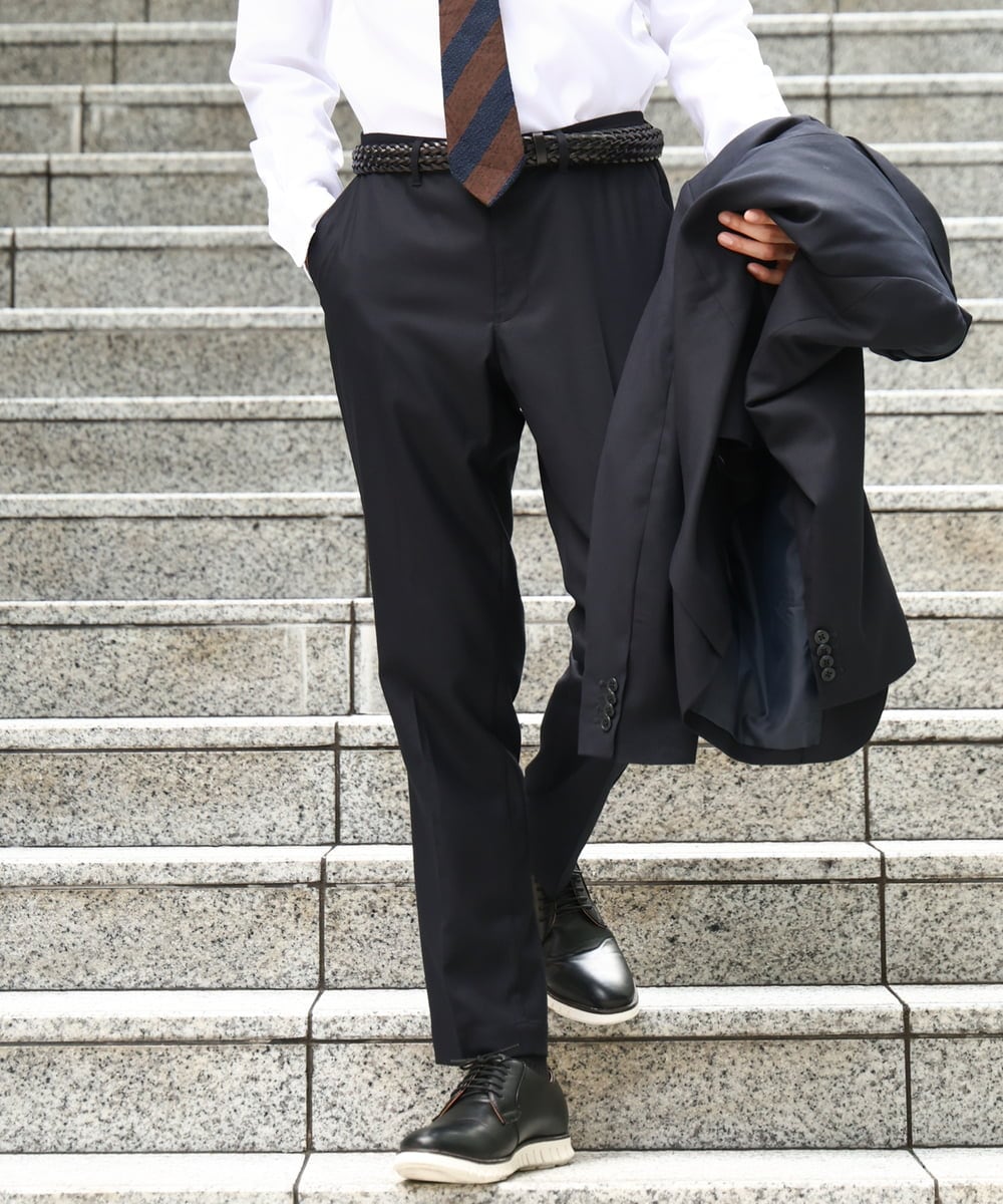 AOYAMA洋服の青山 セットアップ対応 ネイビー系 テーパードパンツ レディース ビジネス スーツ 紺 通勤 ウエストゴム きれいめ スラックス: 洋服の青山PLUS - 通販 - Yahoo!ショッピング