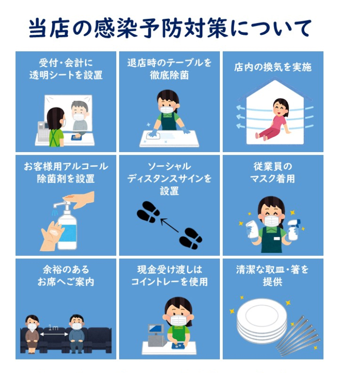 コロナ対策宣言店 コロナ対策をしている飲食店さんがポスターやフラッグを掲示！はい！やまがたでした！ やまがた街なか情報発信