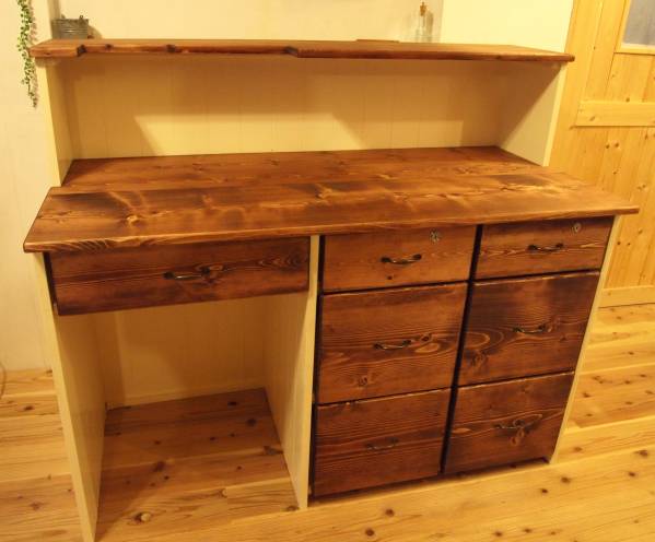 レジカウンター カウンターテーブル 受付 カウンター 木製のレセプションデスク レジスタンド カウンターテーブル 美容院