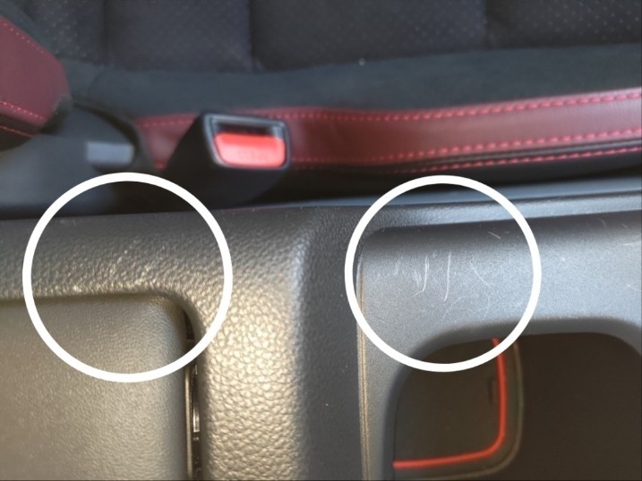 内装プラパーツの傷を目立たなくする